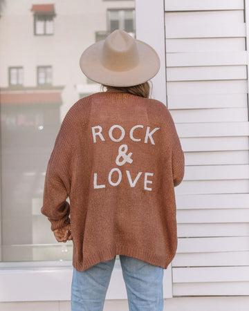 Rock And Love Knit Cardigan - Mauve