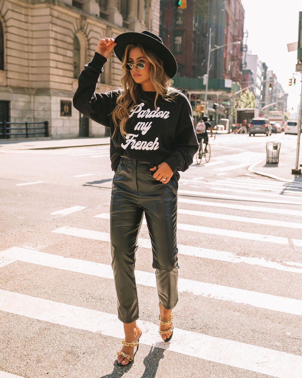 Levain Pocketed High Rise Faux Leather Pants