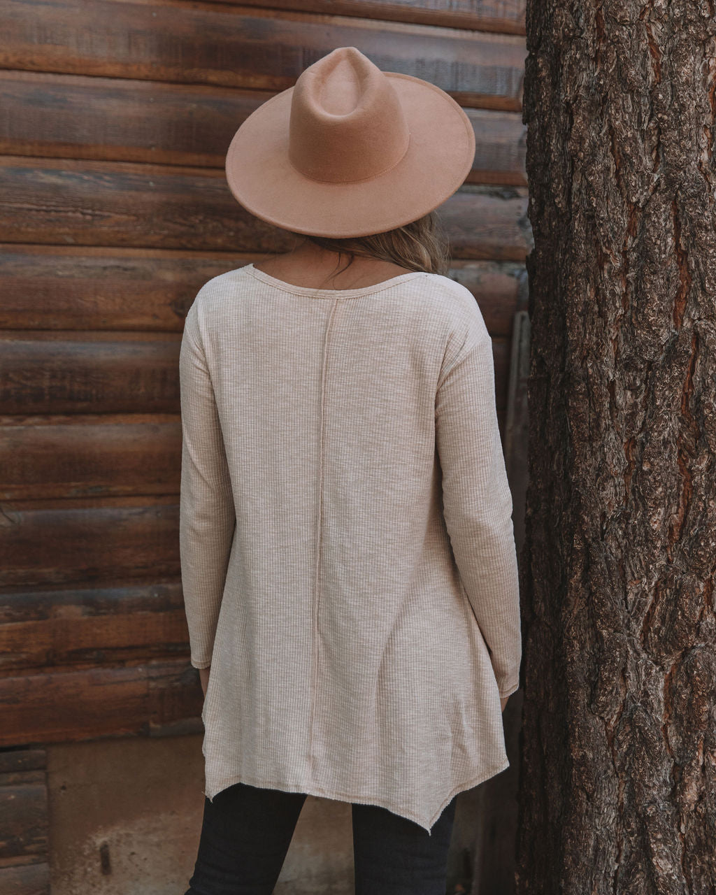 Victoria Cotton Blend Pocketed Asymm Top - Natural