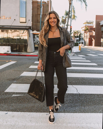 Seattle Cotton Pocketed Acid Wash Blazer