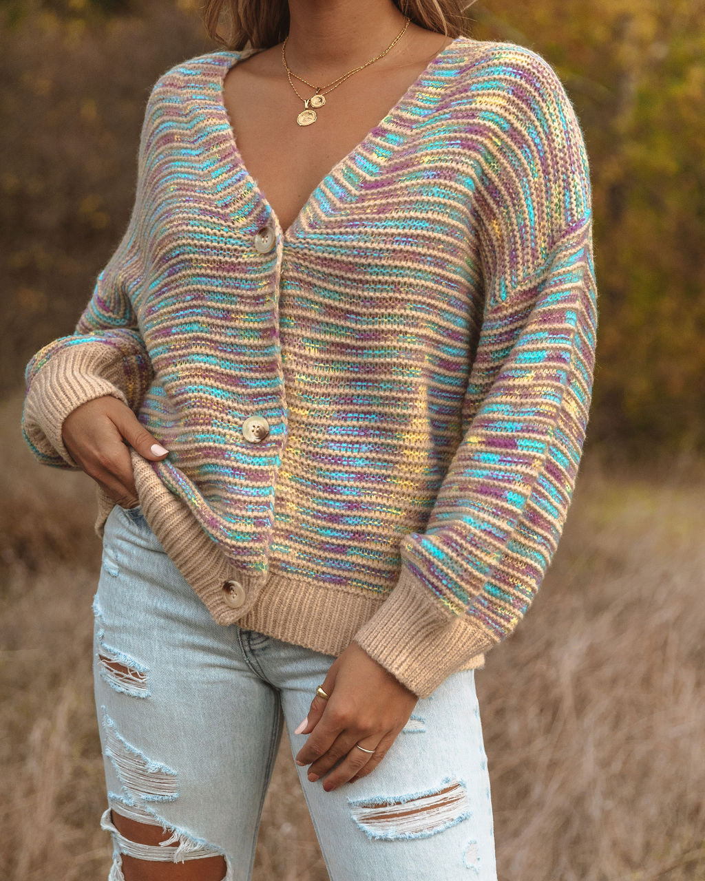 Lazaro Button Front Knit Cardigan