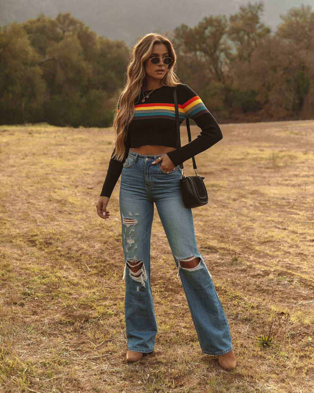 Growing Pains Ribbed Knit Top - Black