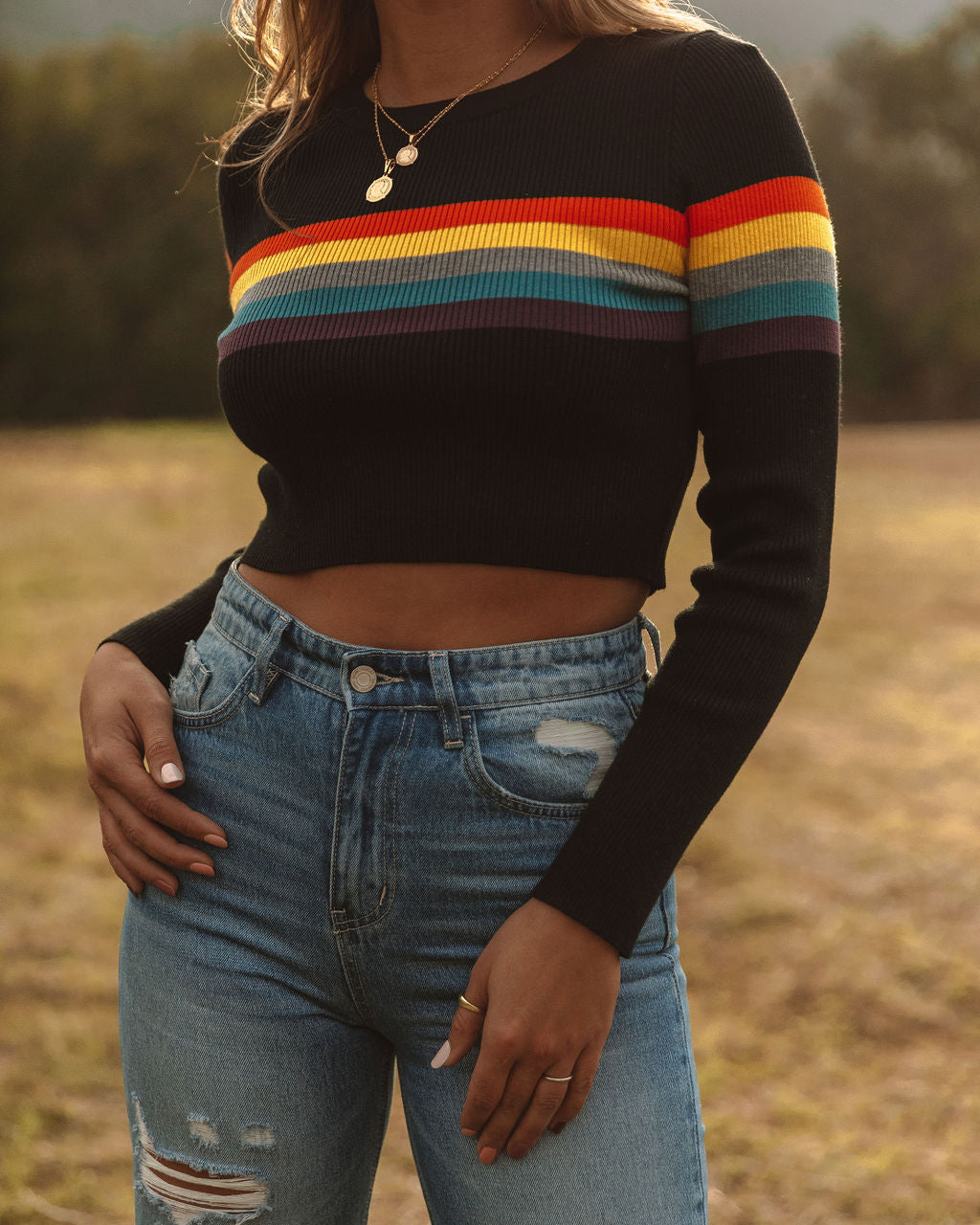 Growing Pains Ribbed Knit Top - Black