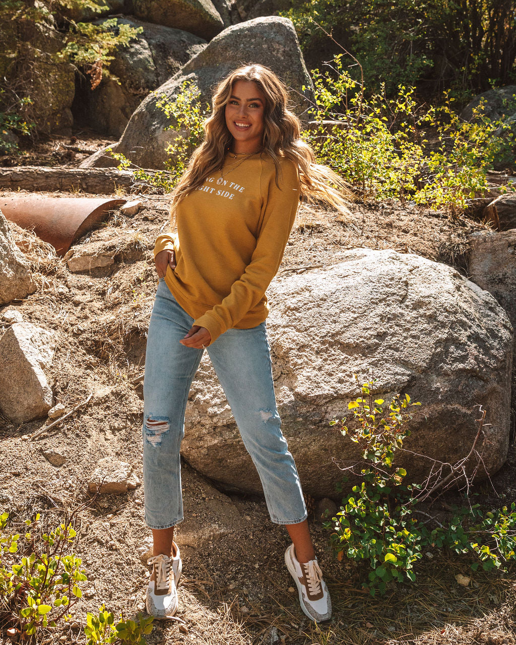 Living On The Bright Side Cotton Blend Pullover