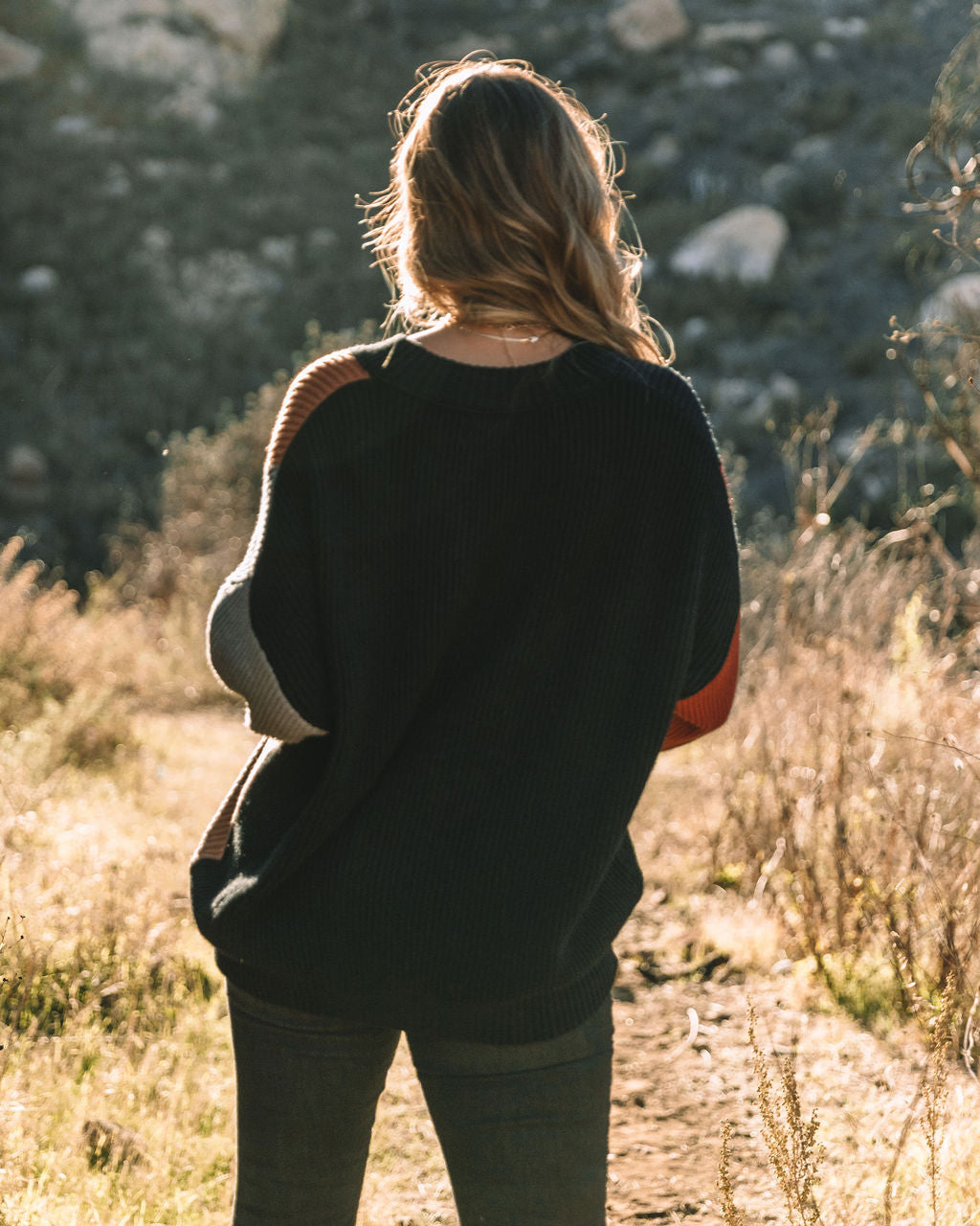 Glee Button Front Colorblock Cardigan - Black Multi