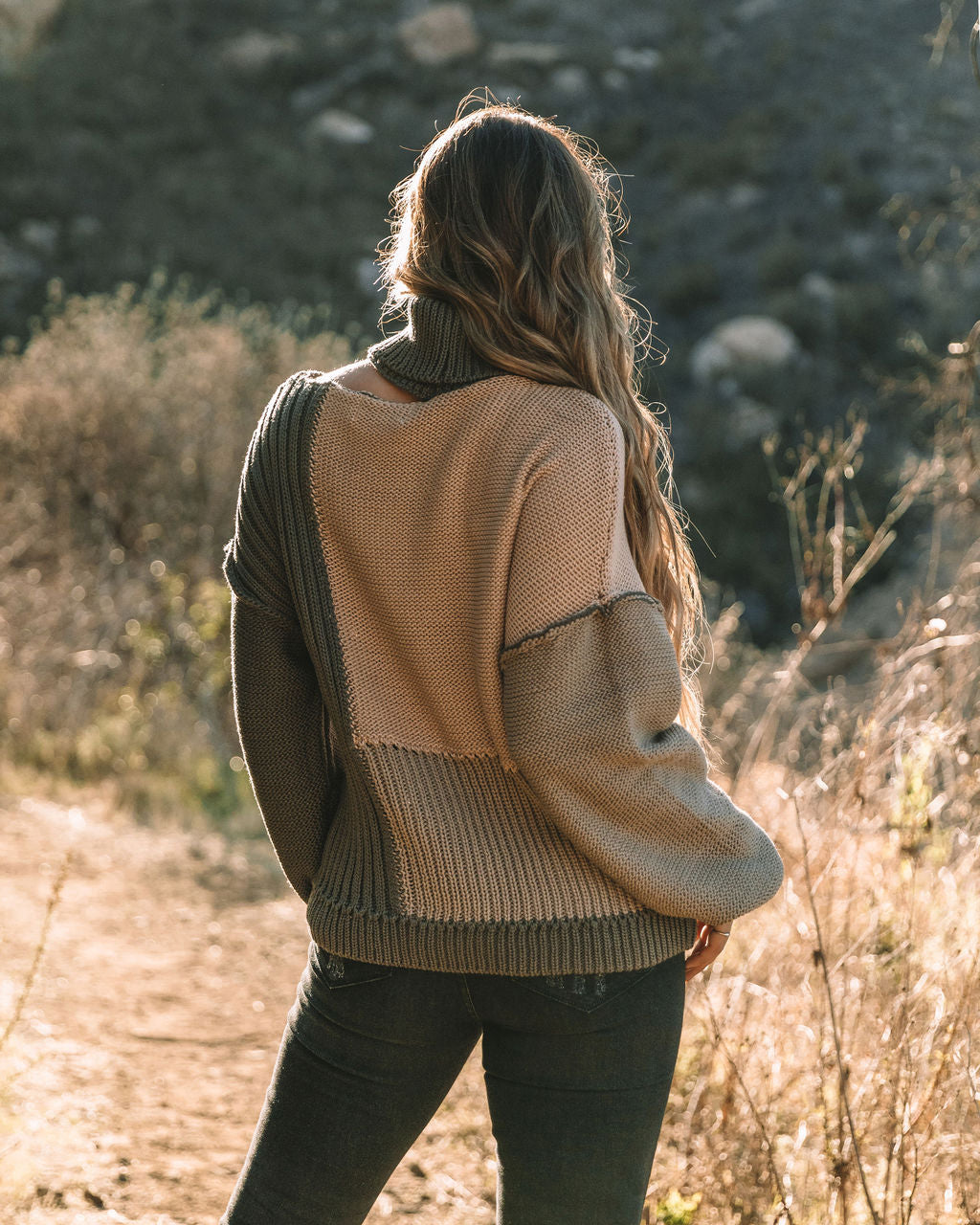 Nomi Cutout Colorblock Turtleneck Sweater