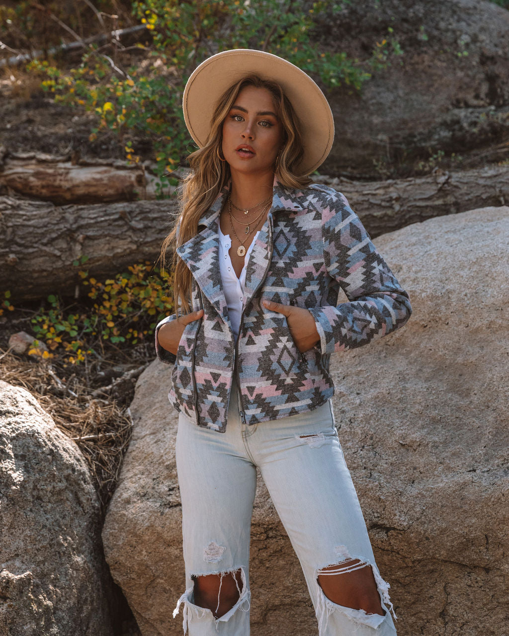 Norinne Pocketed Woven Moto Jacket