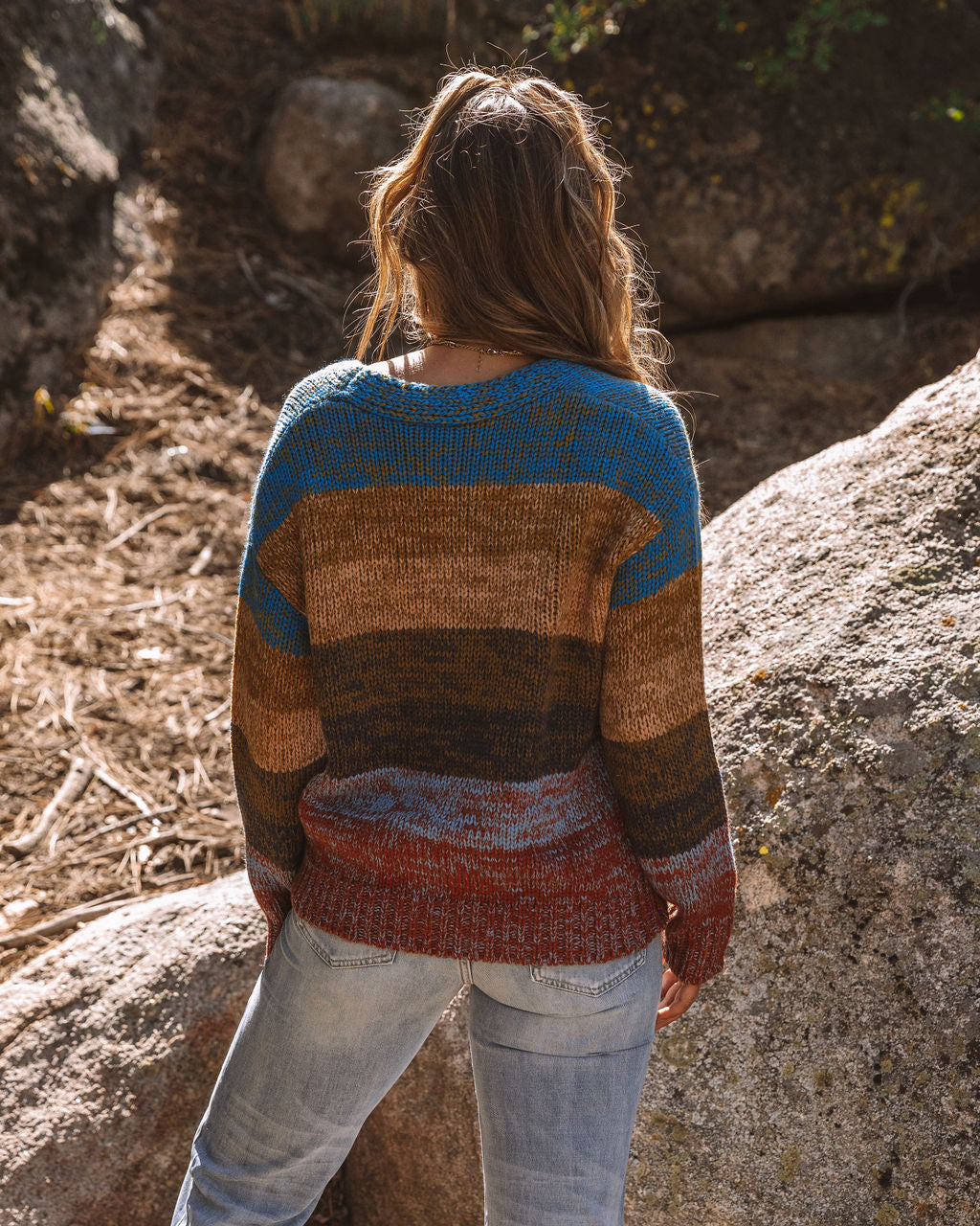 Graham Striped Button Front Knit Cardigan