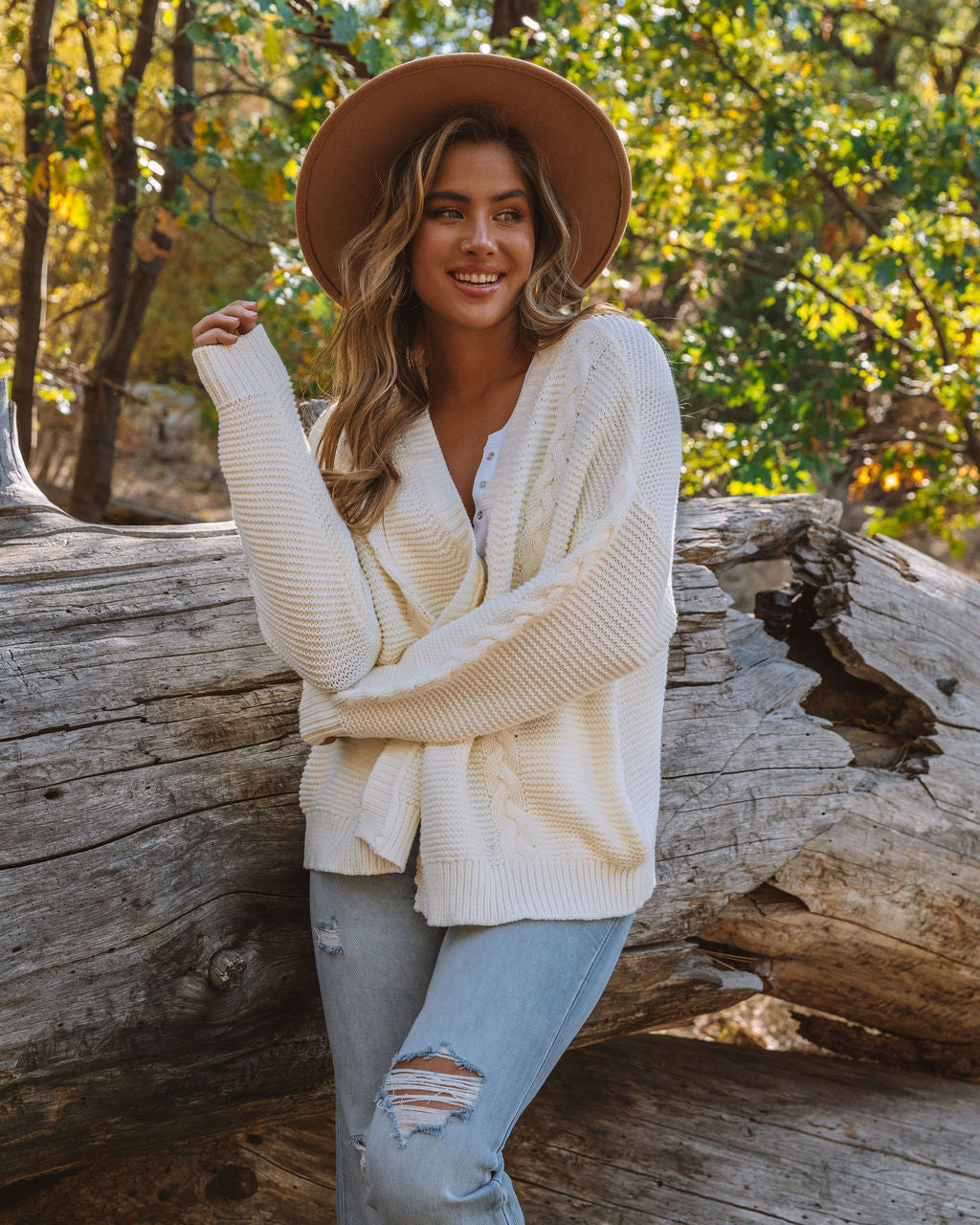 Paris Cotton Blend Pocketed Cardigan - Ivory