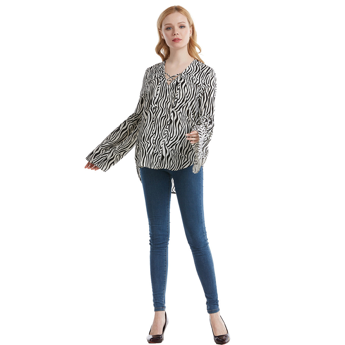 Mcgee Tiger Print Padded Shoulder Blouse