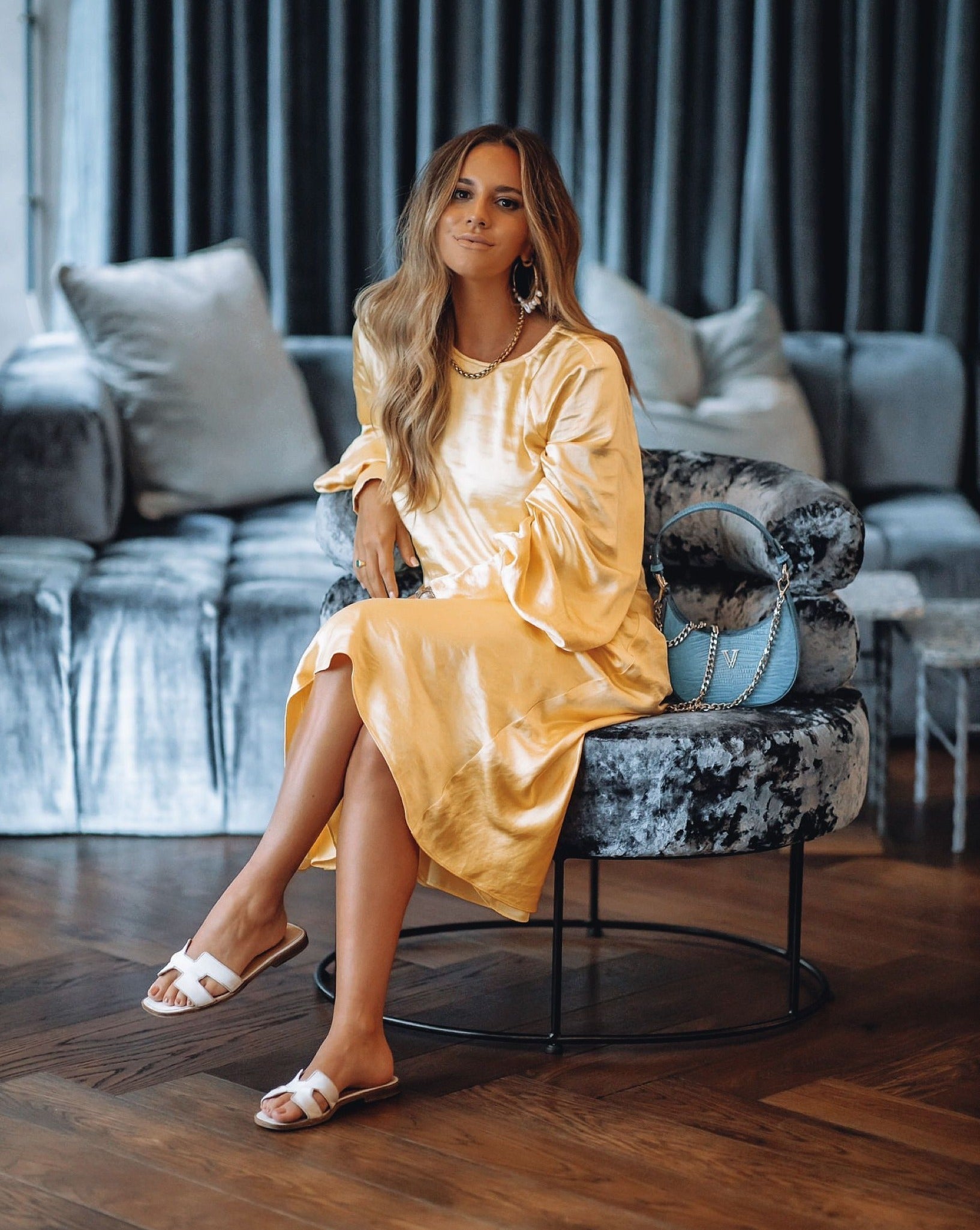 Naya Satin Crop Blouse - Yellow