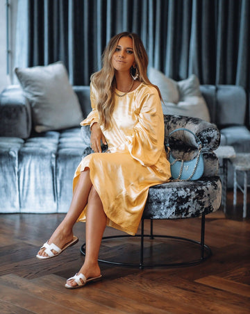 Naya Satin Crop Blouse - Yellow