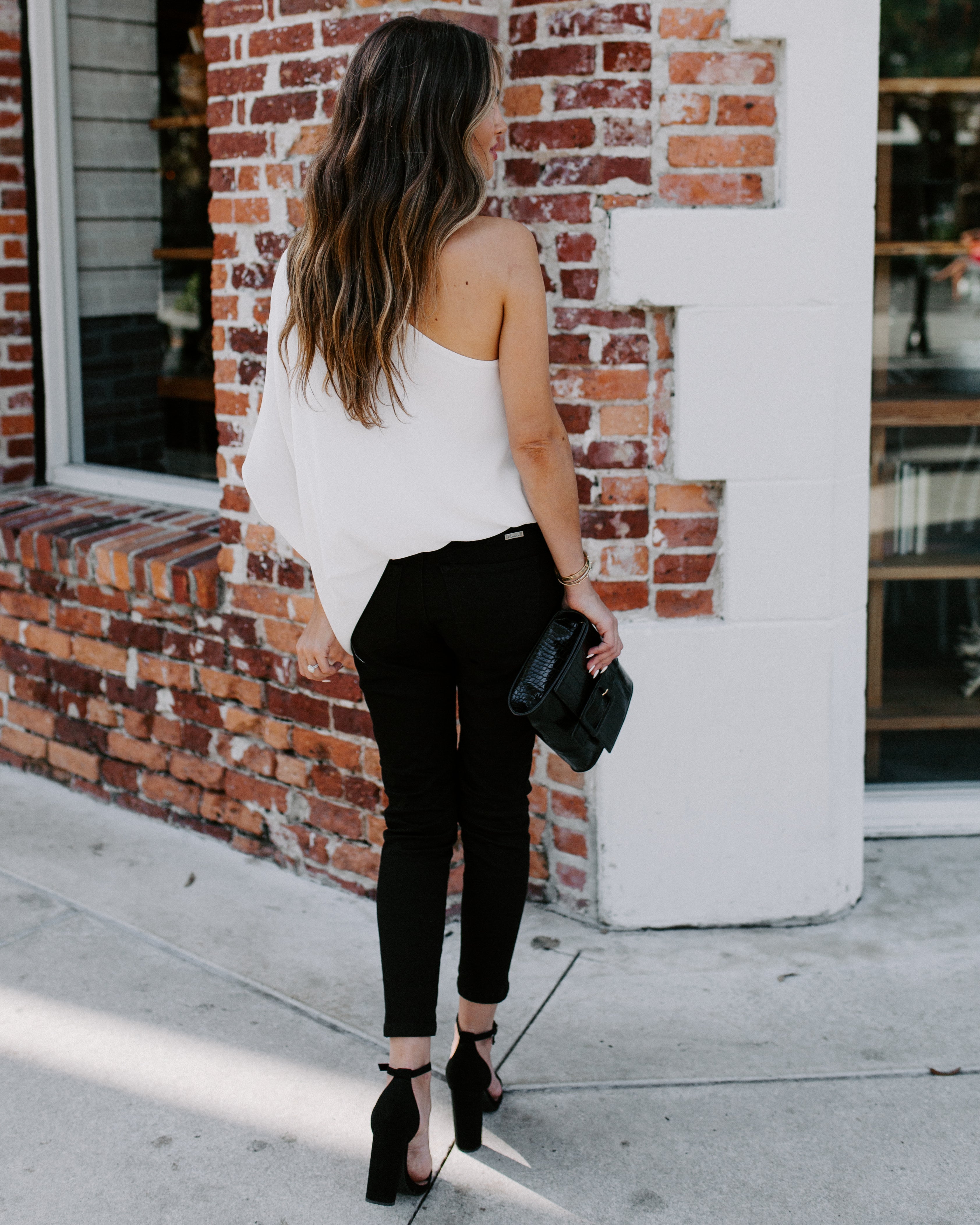 Shower With Love One Shoulder Blouse - White