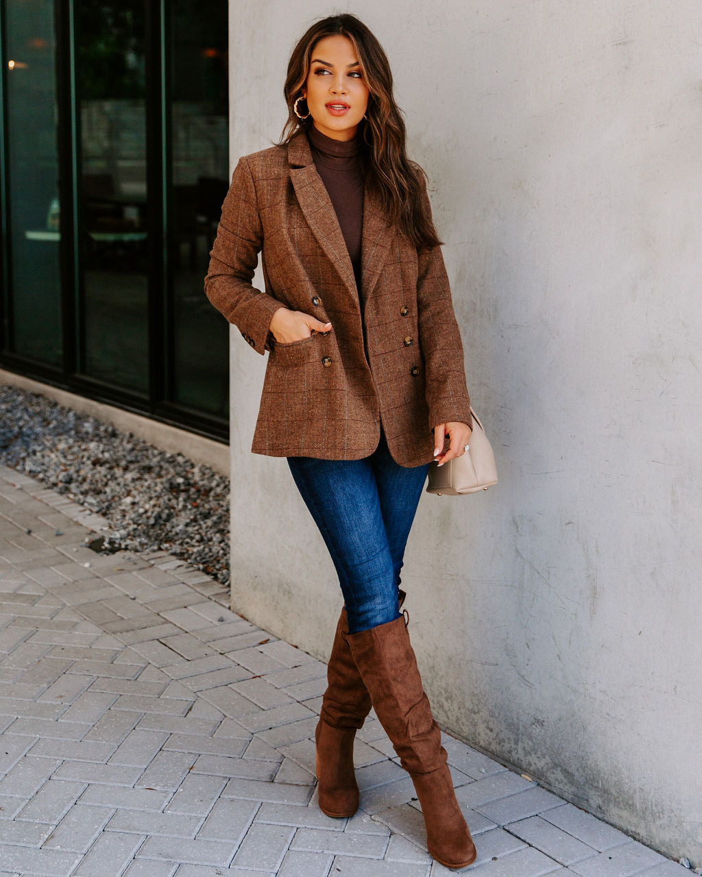 Glasgow Pocketed Herringbone Blazer