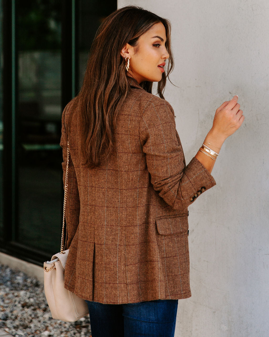 Glasgow Pocketed Herringbone Blazer