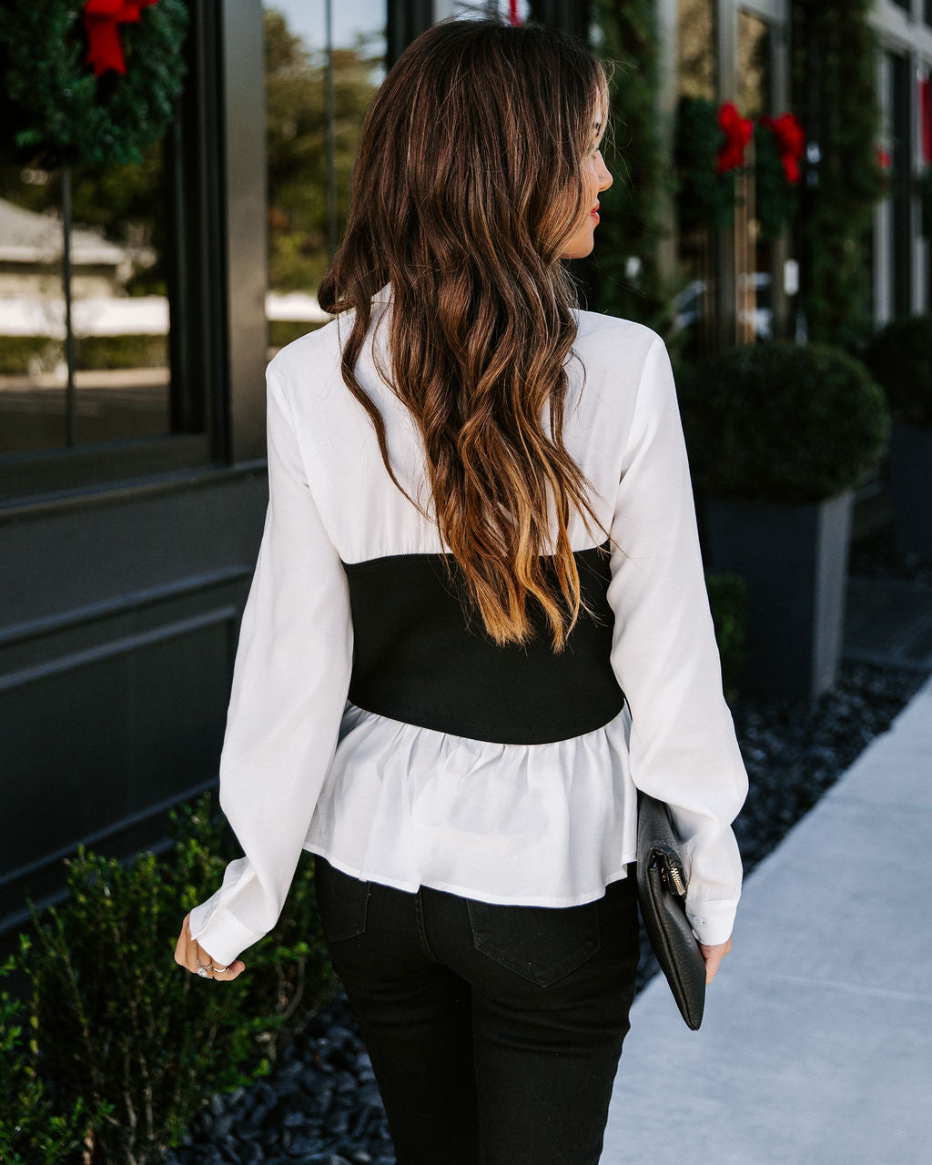 Kyrie Contrast Button Down Knit Bustier Top