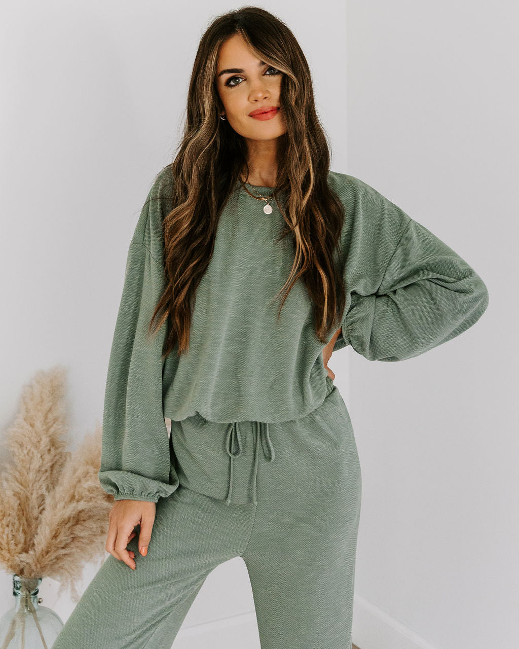 Let's Stay Home Billowed Knit Top