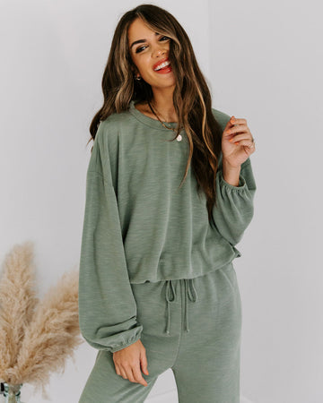 Let's Stay Home Billowed Knit Top