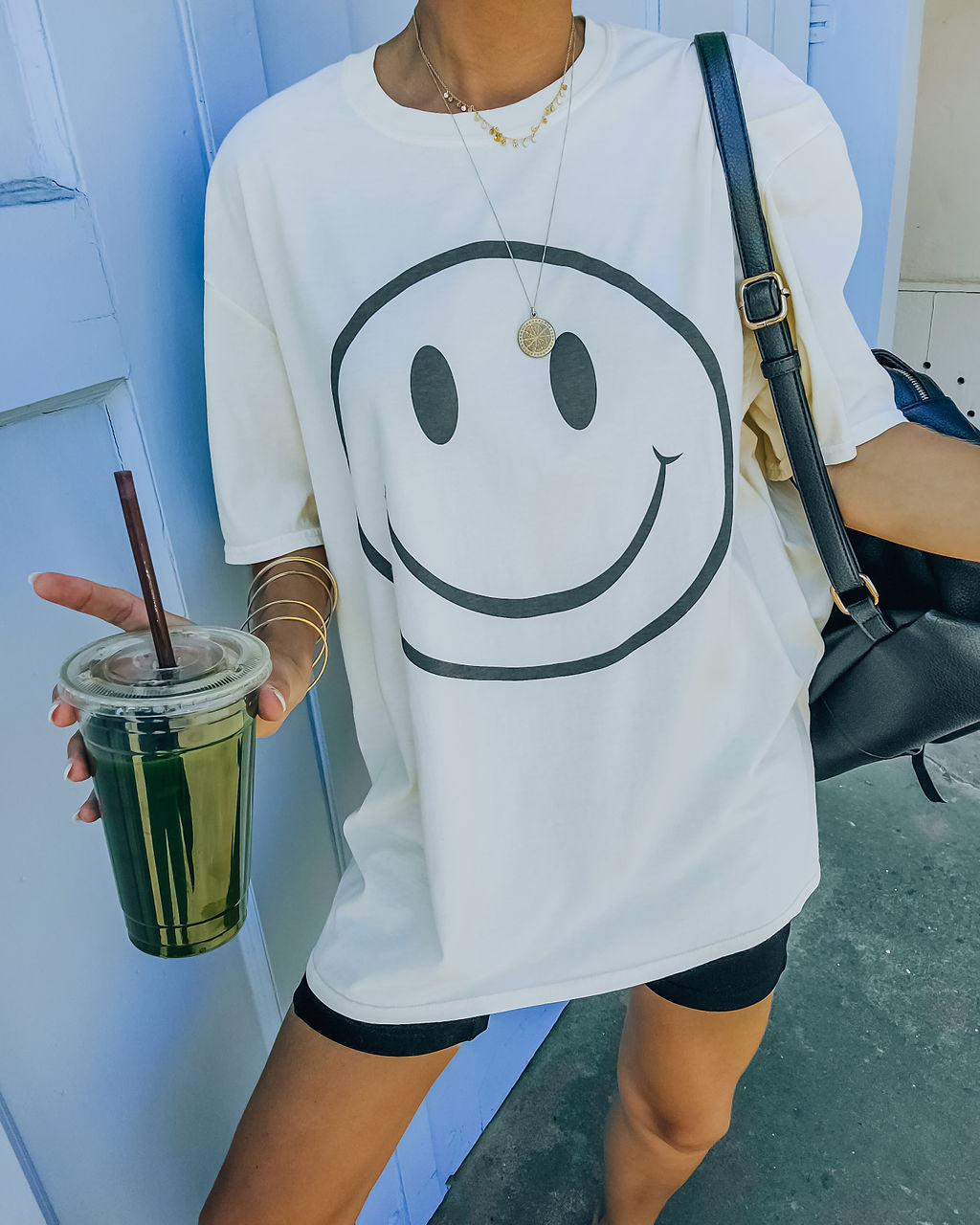 Warm Smile Cotton Oversized Tee