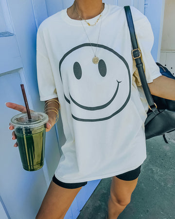 Warm Smile Cotton Oversized Tee