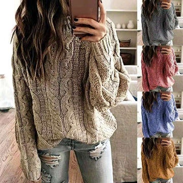 Painted Gold Cable Knit Sweater