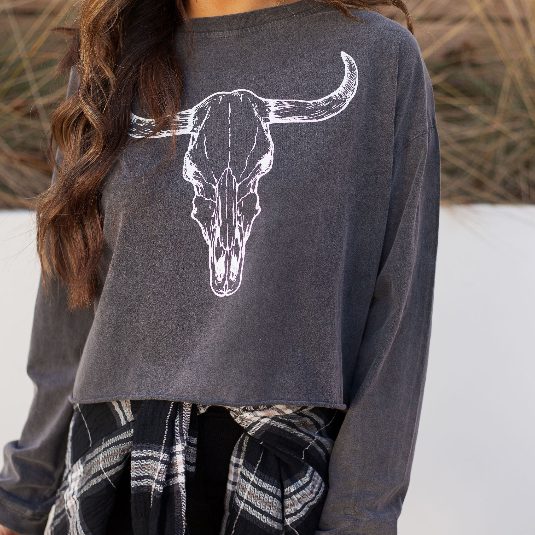 Longhorn Cotton Vintage Long Sleeve Tee