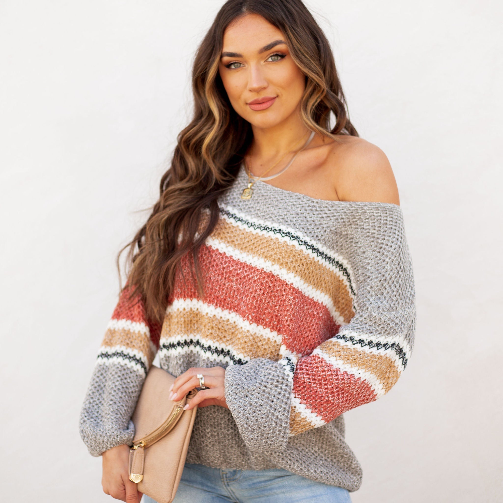 Guidance Cotton Blend Striped Sweater
