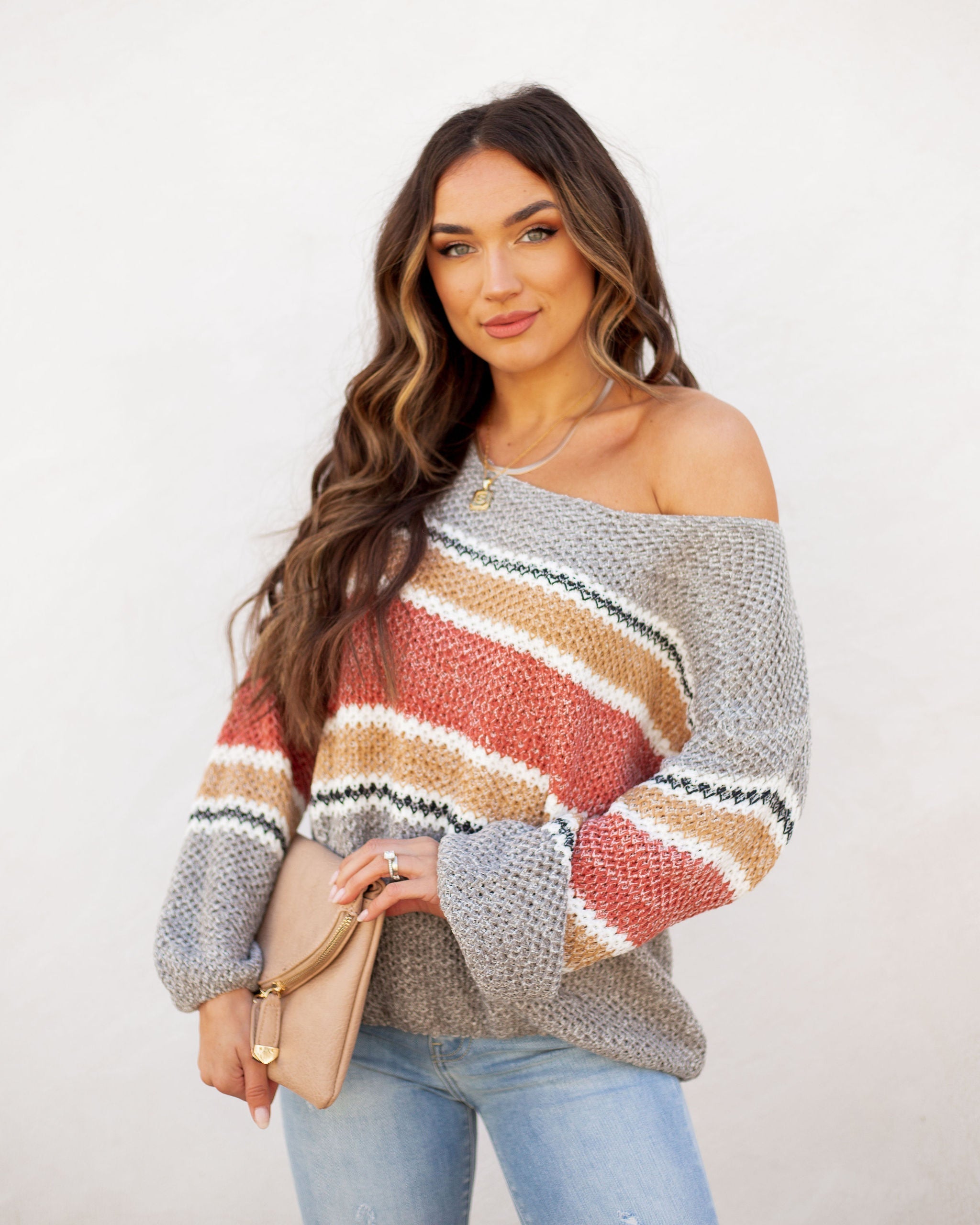 Guidance Cotton Blend Striped Sweater