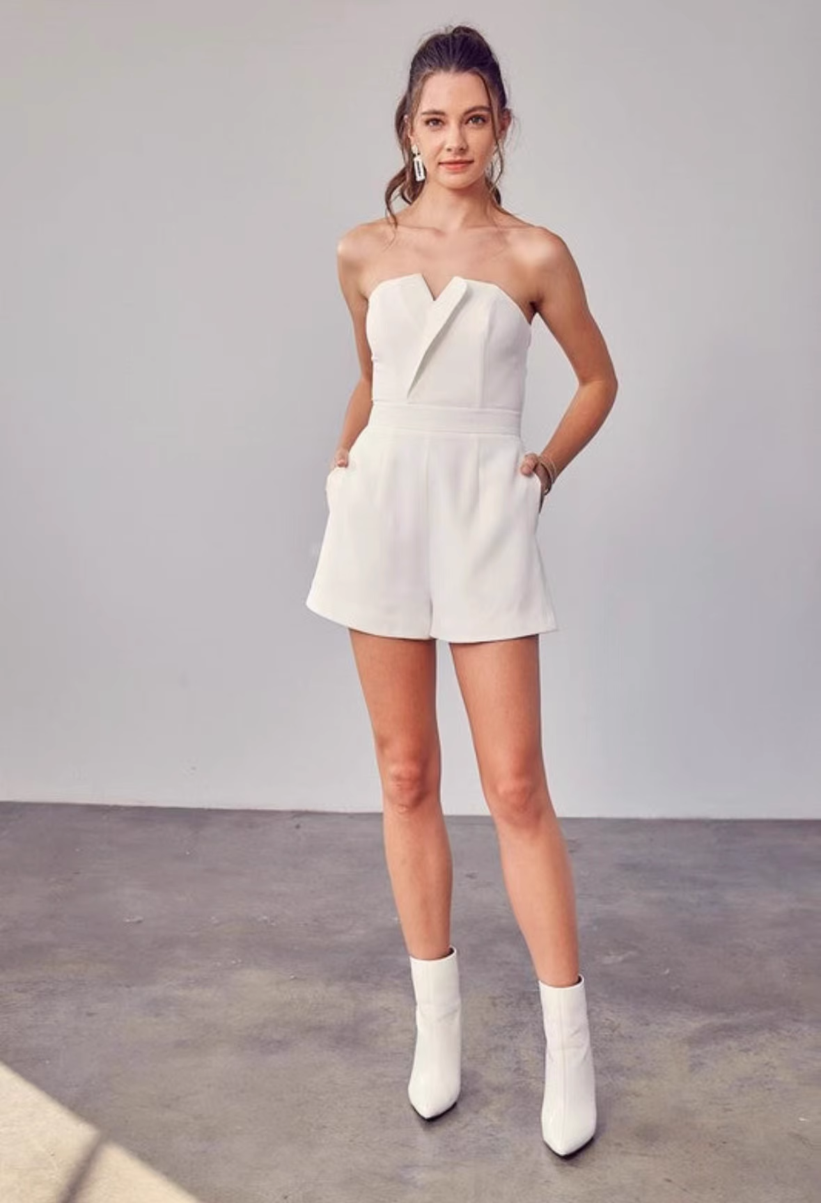 Your One + Only Strapless Romper - White