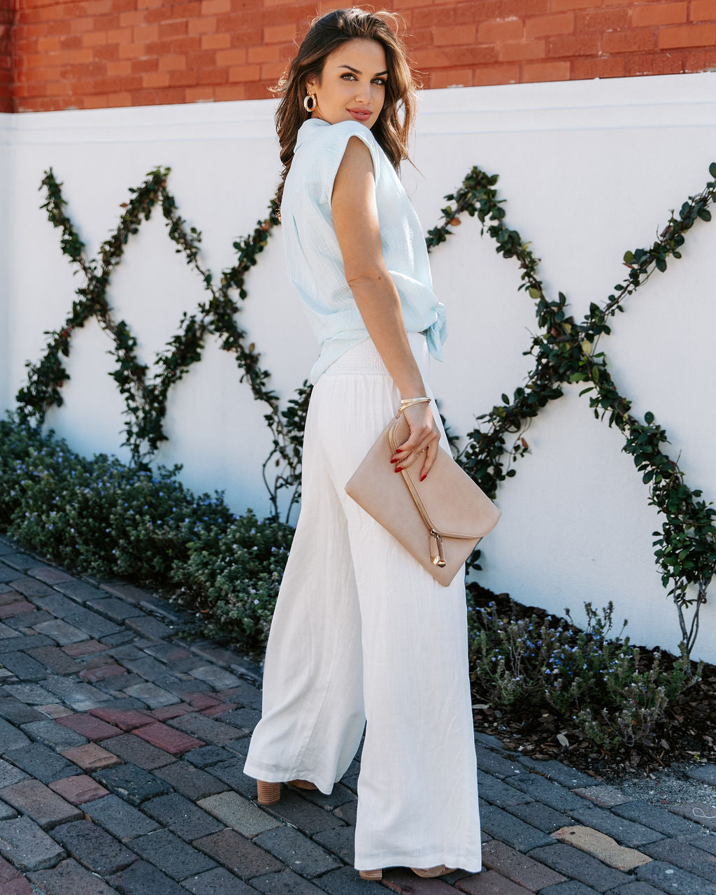 Shyanne Cotton Button Down Top - Blue