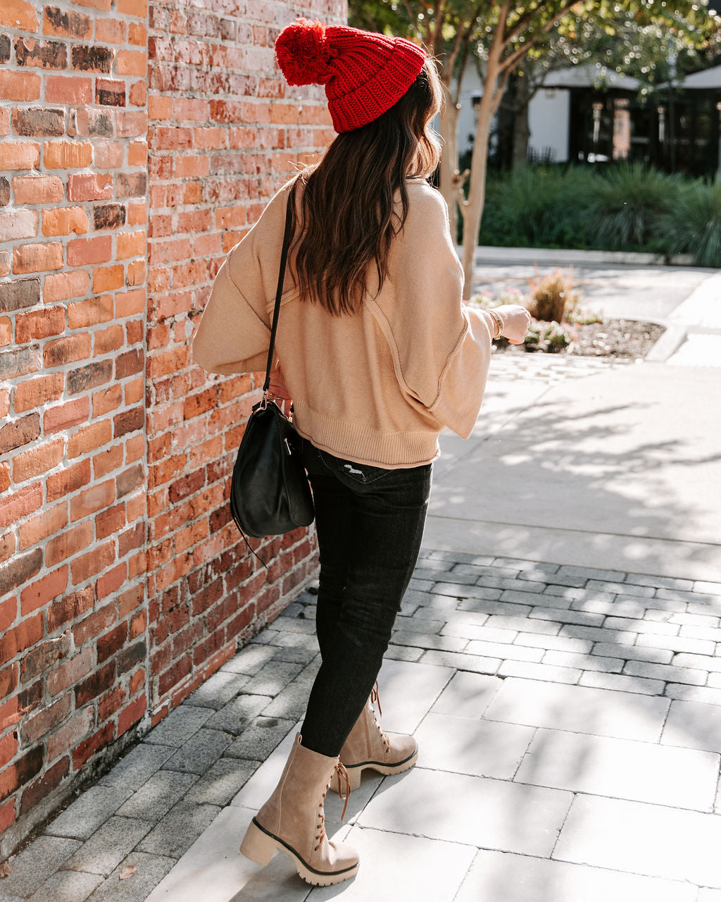 Mountain Gem Cotton Relaxed Sweater - Caramel