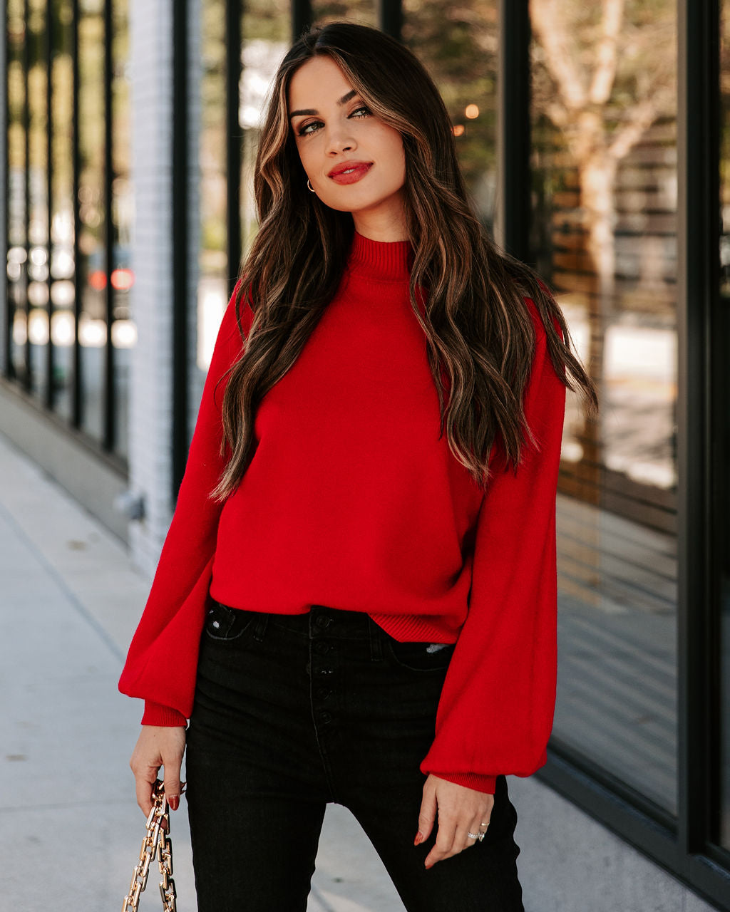 Georgia Knit Sweater - Red