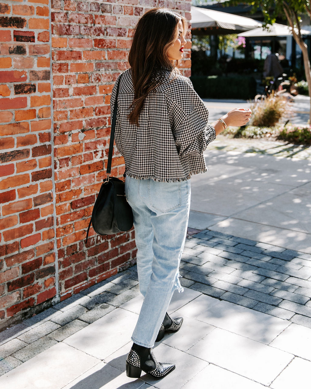 Shiloh Frayed Houndstooth Shacket