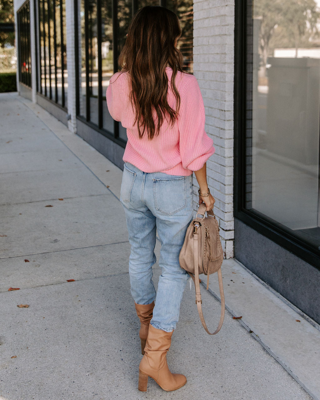 Ozzy Cotton Blend Balloon Sleeve Sweater - Light Pink