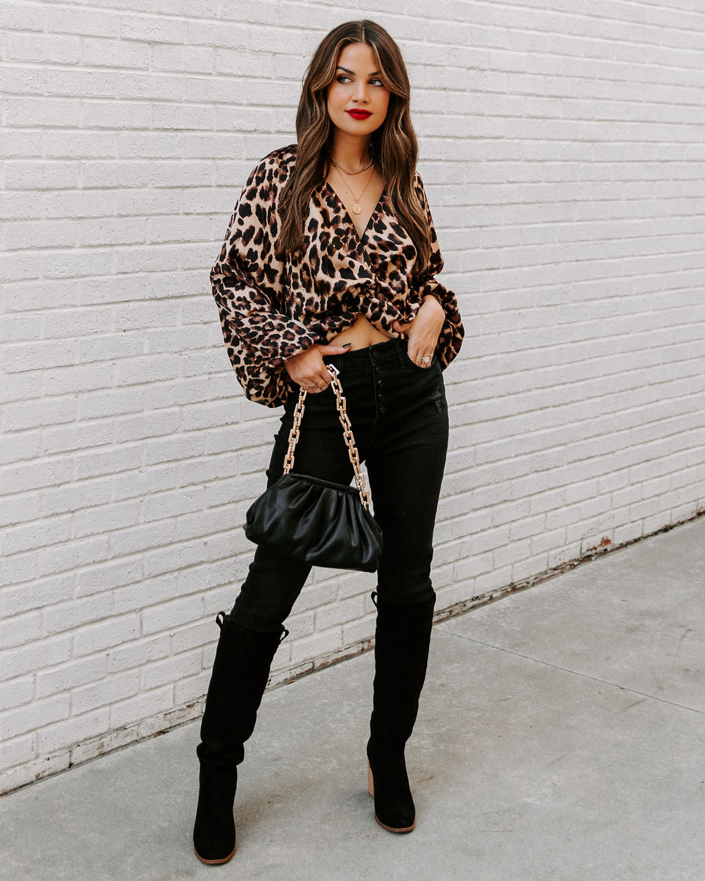 Rori Twist Front Leopard Blouse