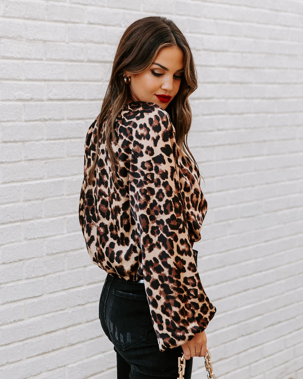 Rori Twist Front Leopard Blouse
