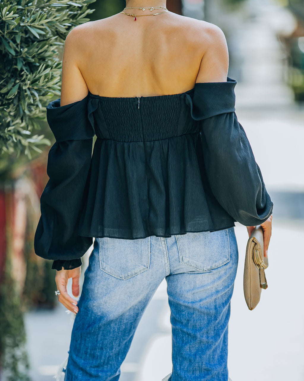 Rocha Off The Shoulder Babydoll Top