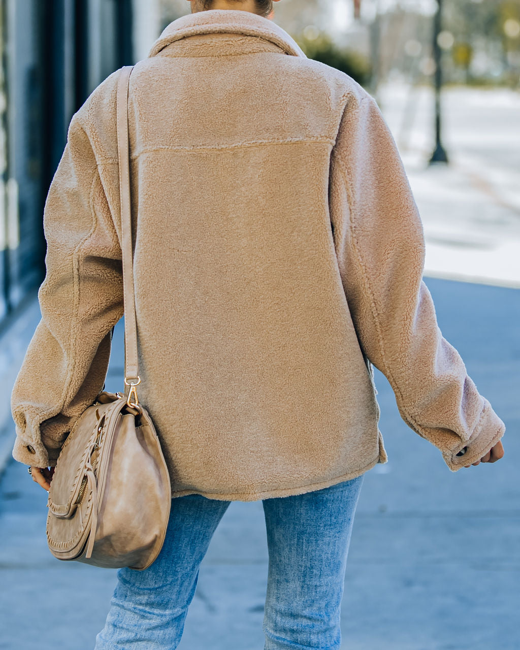 Noble Pocketed Teddy Jacket - Camel