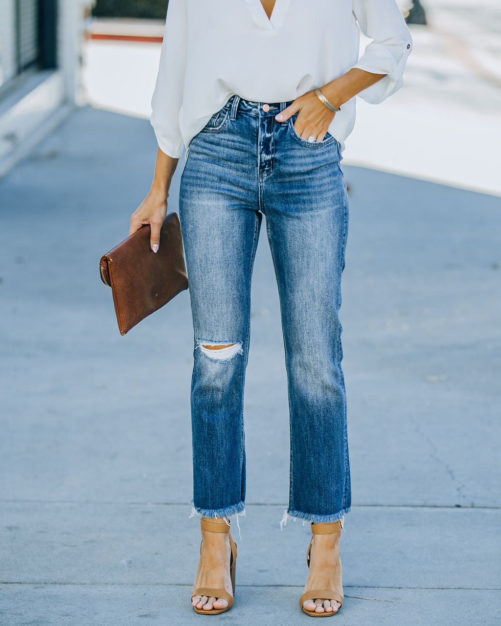 Kourt High Rise Straight Leg Denim - Dark Wash