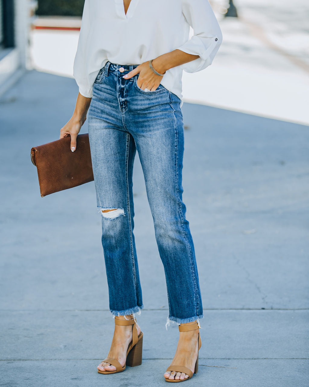 Kourt High Rise Straight Leg Denim - Dark Wash