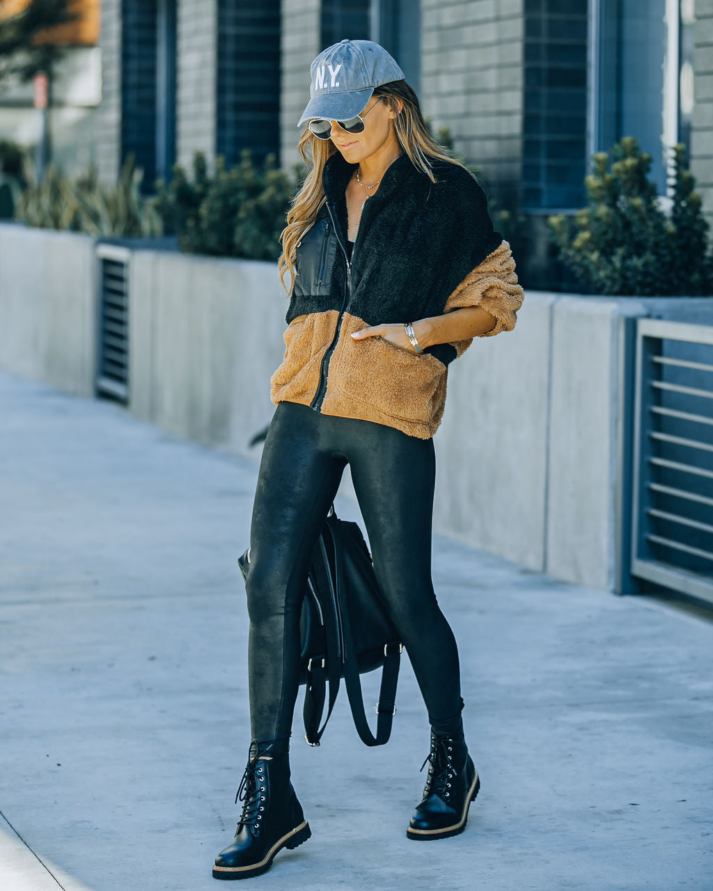 Nava Pocketed Colorblock Zip Up Jacket - Black