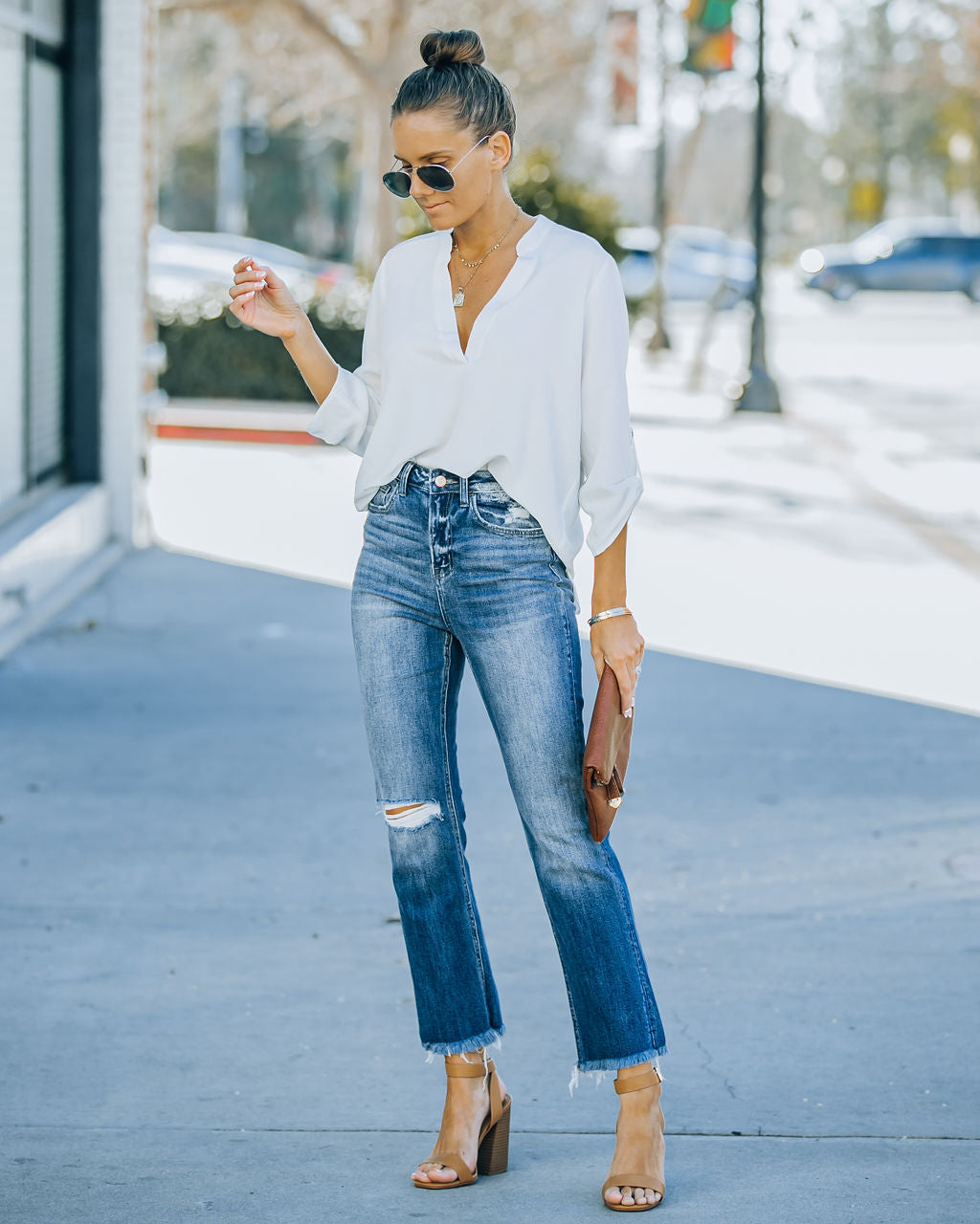 Kourt High Rise Straight Leg Denim - Dark Wash