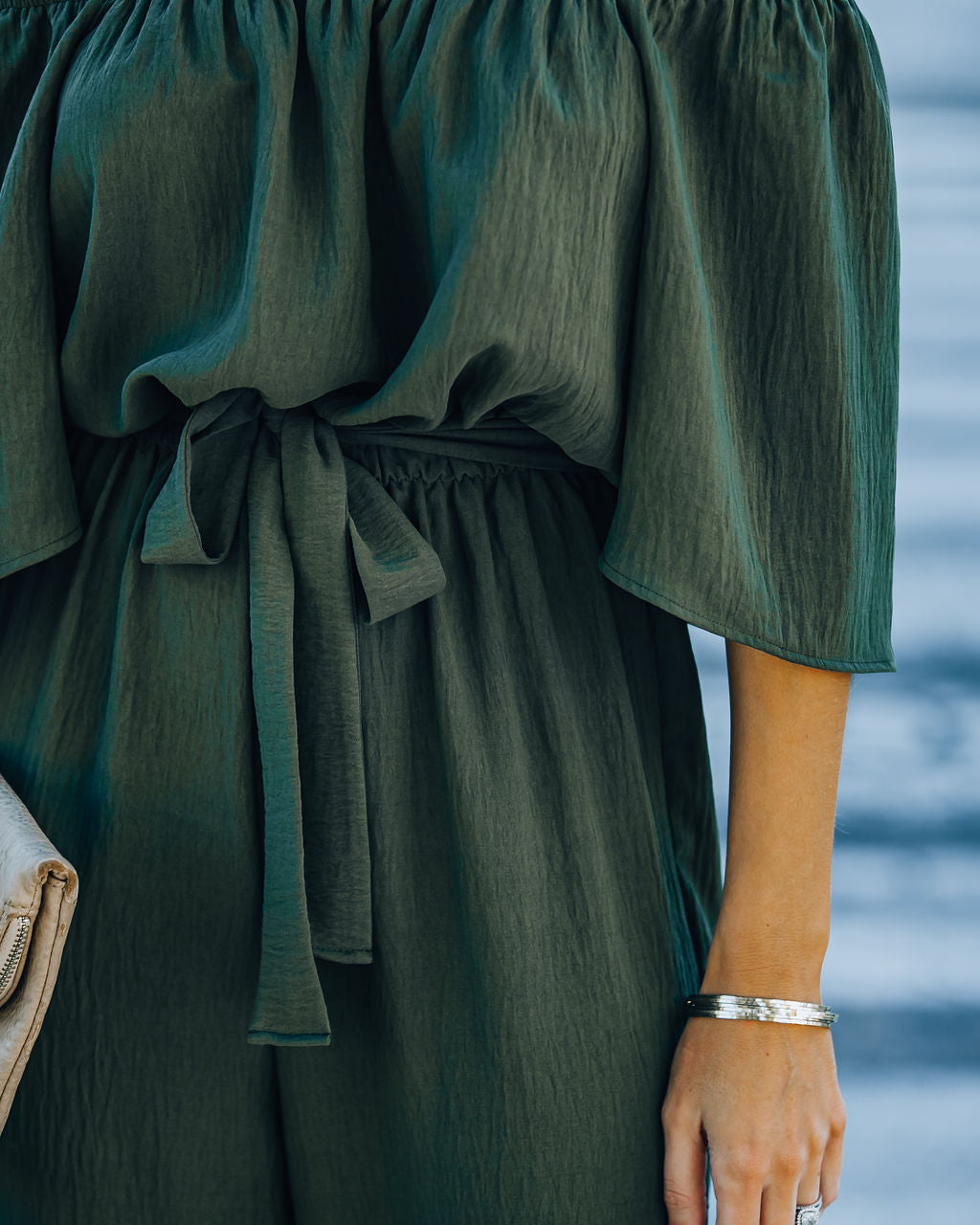 Leiland Off The Shoulder Jumpsuit - Olive