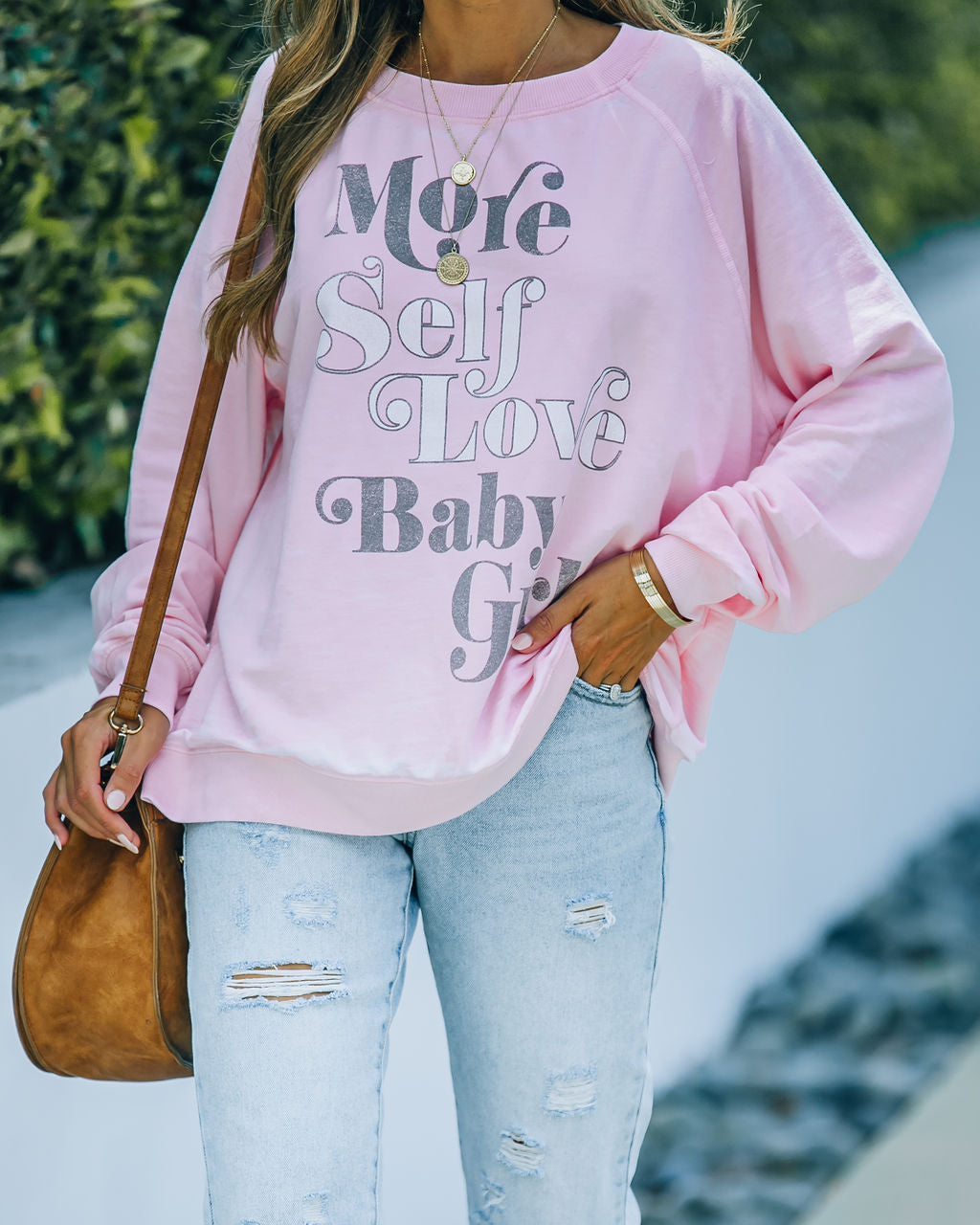More Self Love Baby Girl Cotton Blend Sweatshirt