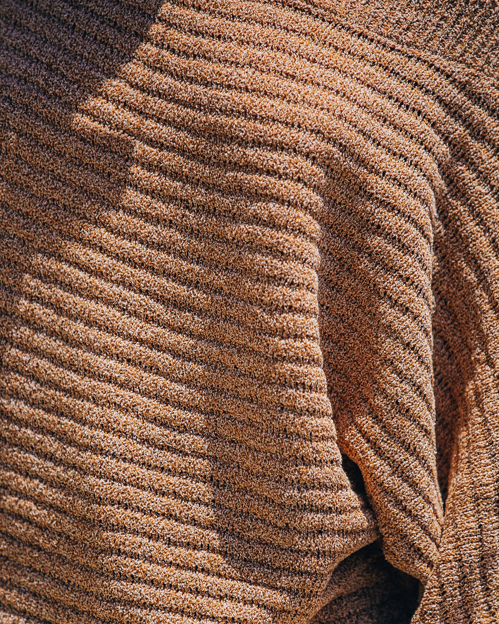 Laurence Ribbed Off The Shoulder Knit Sweater - Tan