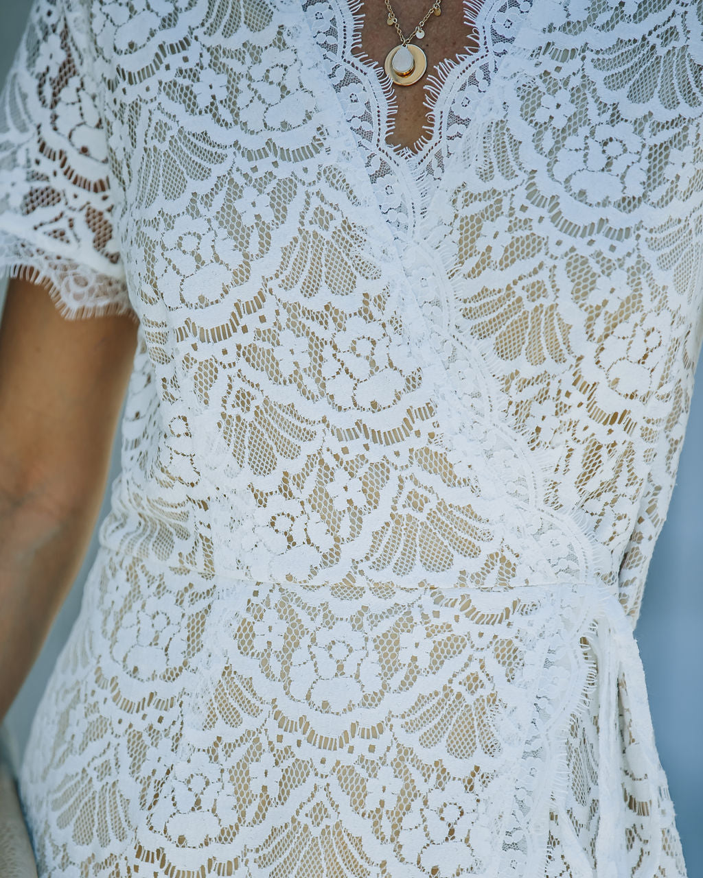 Perfect Match Lace Wrap Romper