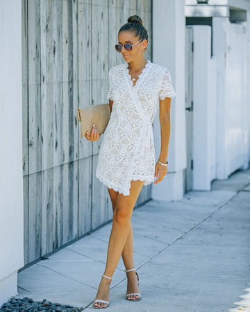 Perfect Match Lace Wrap Romper