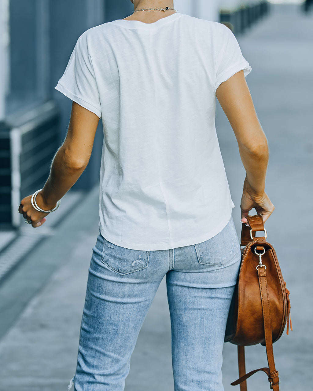 Nile Cotton Modal Scoop Tee - Off White