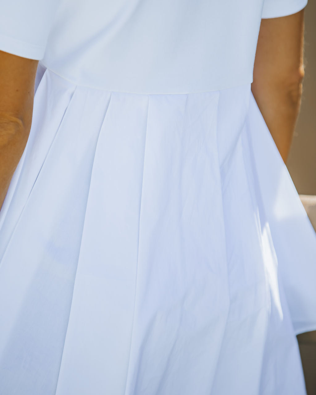 Mallory High Low Peplum Tee - White