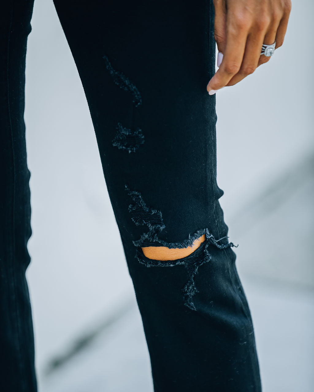 Sharma High Rise Distressed Denim